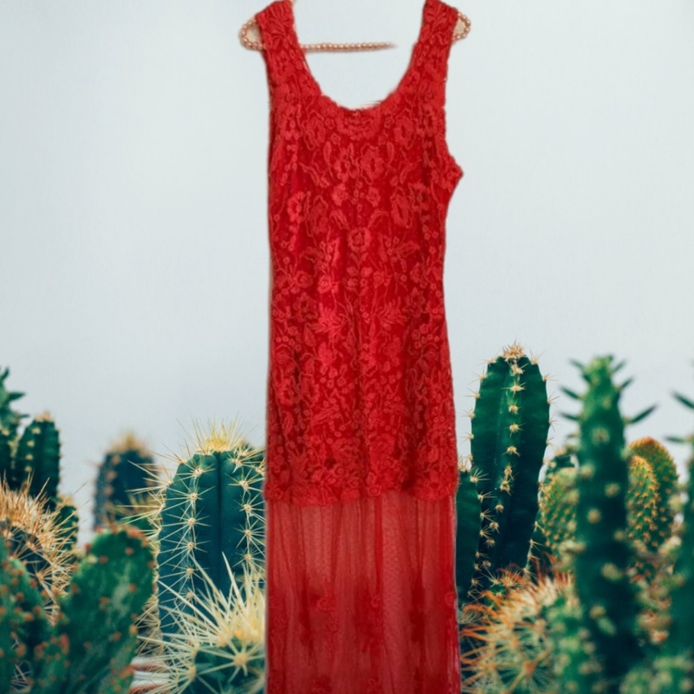 Rare Sold Out! Free People Candela Stella Lace Maxi Dress L